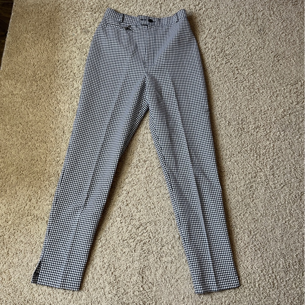 Vintage V.I.Petites Black & White Checkered Dress Pants Trousers Elegant Classic